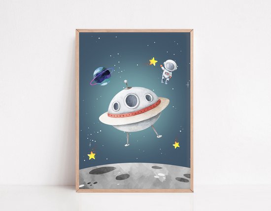 No Filter - Affiches chambre enfants - 3 pièces 30x40 cm - Chambre Garçons - Espace - Espace - Astronaute - Lune