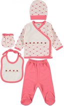 Monddoek cadeau - Baby 5-delige newborn kleding set meisjes - Newborn set - Babykleding - Babyshower cadeau - Kraamcadeau
