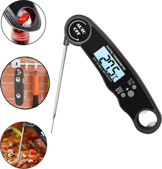 geleider dek hypotheek Digitale Thermometer voor Keuken - Koken - Voedsel - Melk - Vlees -  Flesopener -... | bol.com