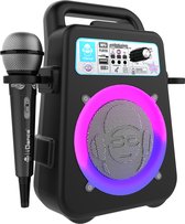 iDance K2V2 Karaoke Set - Bluetooth Party Speaker met Discolicht - Inclusief Microfoon - Zwart