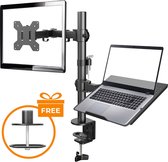 Monitor beugel voor laptop en monitor – Monitor arm voor 13 t/m 32 Inch – Laptop standaard tot 17 Inch – Draai, Kantel en Zwenkbaar – Zwart – Douxe DX-001LP
