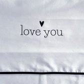 BINK Bedding ledikantlaken Love You Zwart Wit 100 x 150