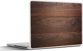 Laptop sticker - 10.1 inch - Gladde donkerbruine hout structuur - 25x18cm - Laptopstickers - Laptop skin - Cover