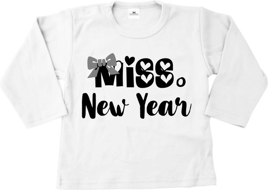 Shirt lange mouwen-Miss New Year-wit-meisje-Maat 110/116