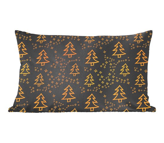 Sierkussens - Kussentjes Woonkamer - 50x30 cm - Kerstboom - Goud - Zwart - Kerstversiering - Kerstdecoratie voor binnen - Woonkamer
