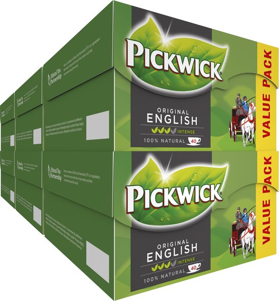 Pickwick English Zwarte Thee - 6 x 40 Zakjes - Extra grote verpakking