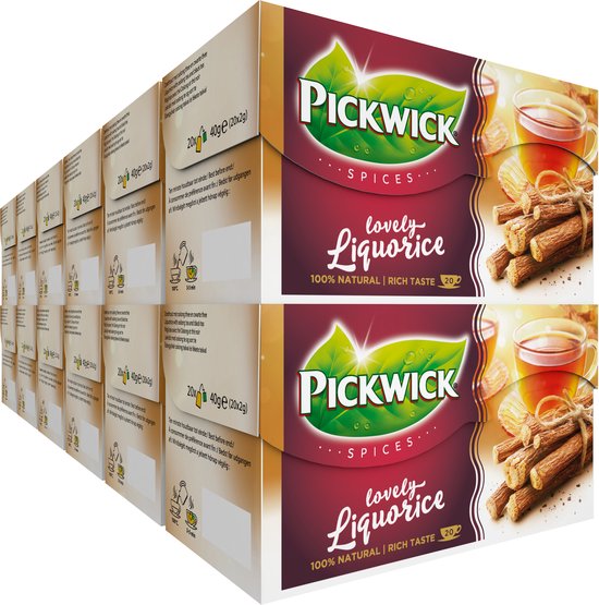 Pickwick Spices Zoethout Zwarte Thee - 12 x 20 Zakjes