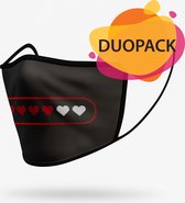 Duopack: Gameover washable mondmasker - L / Stoffen mondkapjes met print / Wasbare Mondkapjes / Mondkapjes / Uitwasbaar / Herbruikbare Mondkapjes / Herbruikbaar / Ov geschikt / Mondmaskers