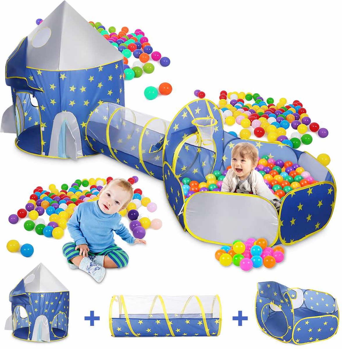 IMBABY – tente de jeux pour enfants, jouets de piscine avec balle, maison  de jeux pour bébés, Tunnel d'océan pour enfants