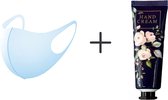 20 Blauwe Herbruikbare Mondkapjes met Handcreme | Uitwasbaar | Flexibel | Comfortabel