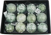 12x Oneiro's luxe kerstballen DELUXE groen – ø80 mm- groen - kerstbal - luxe verpakking – kerstcollectie – kerstdecoratie – kerstboomhanger – kerstversiering