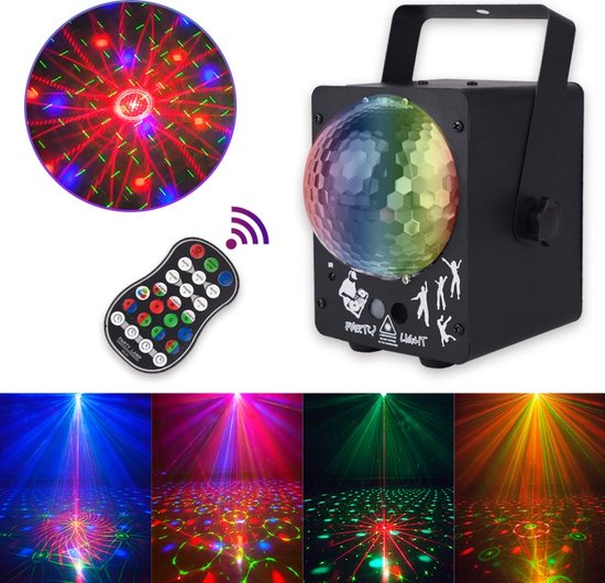 Discobal, RGB podium stroboscoop feestlicht met afstandsbediening