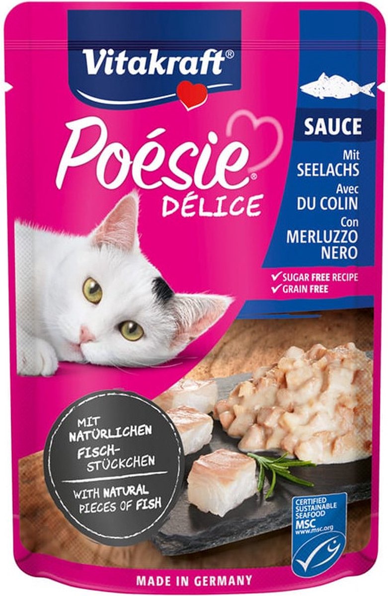 Vitakraft Poesie Delisauce 85g – kattenvoer – 23xkoolvis
