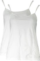 Calvin Klein dames ONE Cotton spaghetti tops (2-pack), wit -  Maat: S