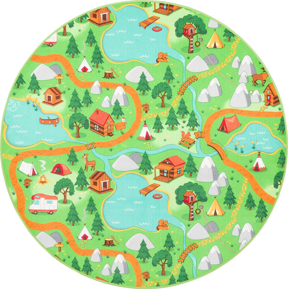 Snapstyle Kinderspeeltapijt Camping Rond Groen