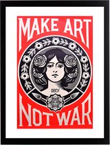 Poster Make Art Not War 40x30 - Obey Print - Peace - Vintage Streetart Anti-war Affiche