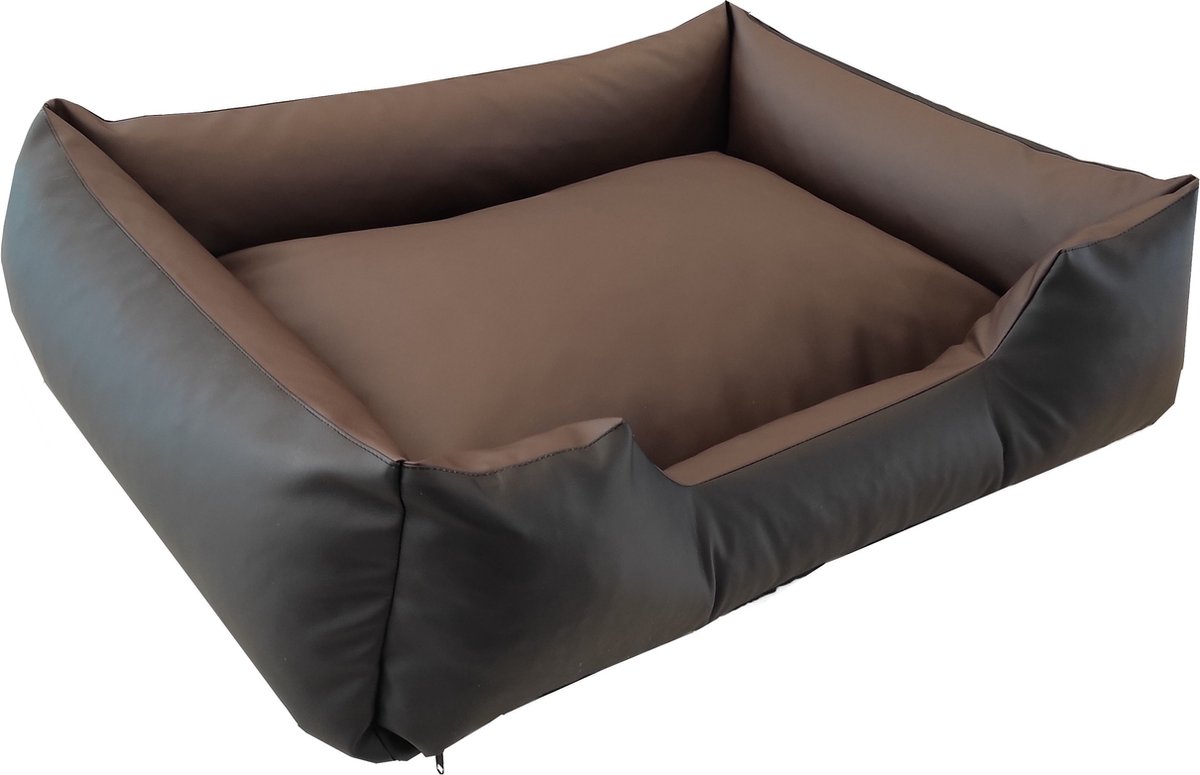 Hondensofa Hondenmand Hondenkussen Skai leer Bruin / zwart 100x80 cm