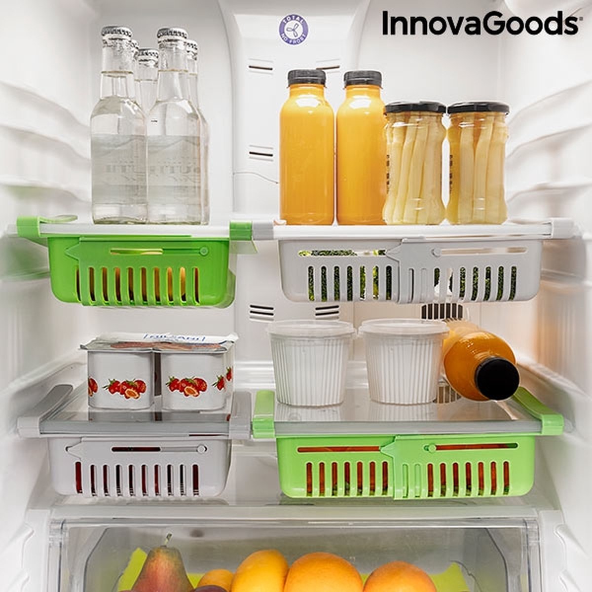 AANPASBARE KOELKASTORGANISER FRIWER (SET VAN 2) - Koelkast organizer - Koelkast bakjes - Koelkast bewaardoos - Koelkast opbergbak - Koelkast accessoires - Koelkast organizers - Koelkast opbergdoos