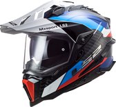 LS2 MX701 C Explorer Frontier Glans Zwart Blauw Adventure Helm - Maat XL - Helm