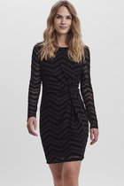 Vero Moda Jurk Vmdaya Ls Short Knot Dress Jrs Ff 10258313 Black/zigzag Dames Maat - S