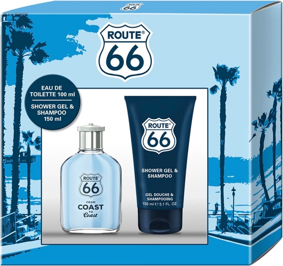 Route 66 From Coast to Coast EDT 100 ml + Shower Gel 150 ml - Geschenkset