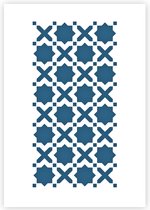 QBIX Tegel Sjabloon A3 Formaat Kunststof - Uitsnede is 17,5cm breed - Moroccan Tile Stencil