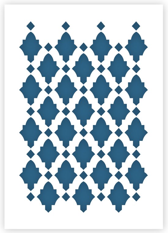 QBIX Tegel Sjabloon A3 Formaat Kunststof - Uitsnede is 24cm breed - Moroccan Tile Stencil - QBIX