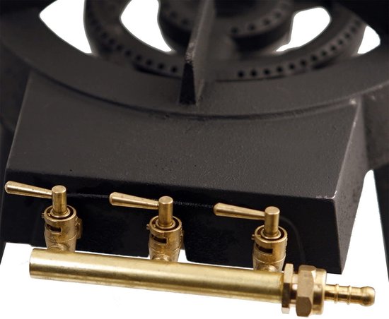 Propatech ronde gietijzeren ringbrander + 3 kranen afzonderlijk instelbaar van 1 kW – 9.3 kW - geschikt voor vlakke pannen — afbeelding 4