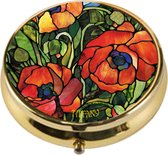 Goebel - Louis Comfort Tiffany | Pillendoosje Oriental Poppy | Metaal - 5cm - 3 vakjes