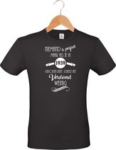 mijncadeautje - unisex T-shirt - zwart - Niemand is perfect - geboortejaar 1939 - maat XXL