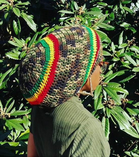 Handgemaakte Rasta Muts voor (lange) dreads - groen | bol