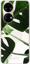 6F hoesje - geschikt voor Huawei P50 -  Transparant TPU Case - Tropical Plants #ffffff