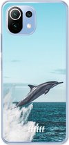 6F hoesje - geschikt voor Xiaomi Mi 11 Lite -  Transparant TPU Case - Dolphin #ffffff