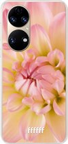 6F hoesje - geschikt voor Huawei P50 -  Transparant TPU Case - Pink Petals #ffffff