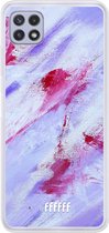 6F hoesje - geschikt voor Samsung Galaxy A22 4G -  Transparant TPU Case - Abstract Pinks #ffffff