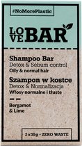 LOVE BAR Bergamot + Limoen Vaste Shampoo (Normaal & Vettig Haar) - 2 x 30 g
