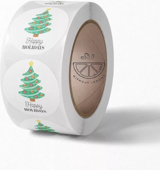 Kerstboom Sluitsticker - Sluitzegel - 2.5 CM - 500 stuks