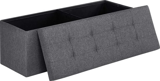 SONGMICS Zitbank, opvouwbaar, zitkist, inhoud 120 liter, tot 300 kg belastbaar, 38 x 110 x 38 cm, wolkenwit LSF75WT