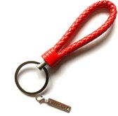 Sleutelhanger - Rood - Courage - Stimuleren - Moed - Tekst - Sport - Hanger - Leer - SportPresent - Sportsieraad - Sieraden - Team - Teamkado