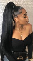 Haar verlenging - Ponytail Haar extensions - Paardenstaart - Natuurlijk Zwart - 53CM