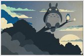 JUNIQE - Poster in kunststof lijst My Neighbor Totoro -30x45 /Blauw &