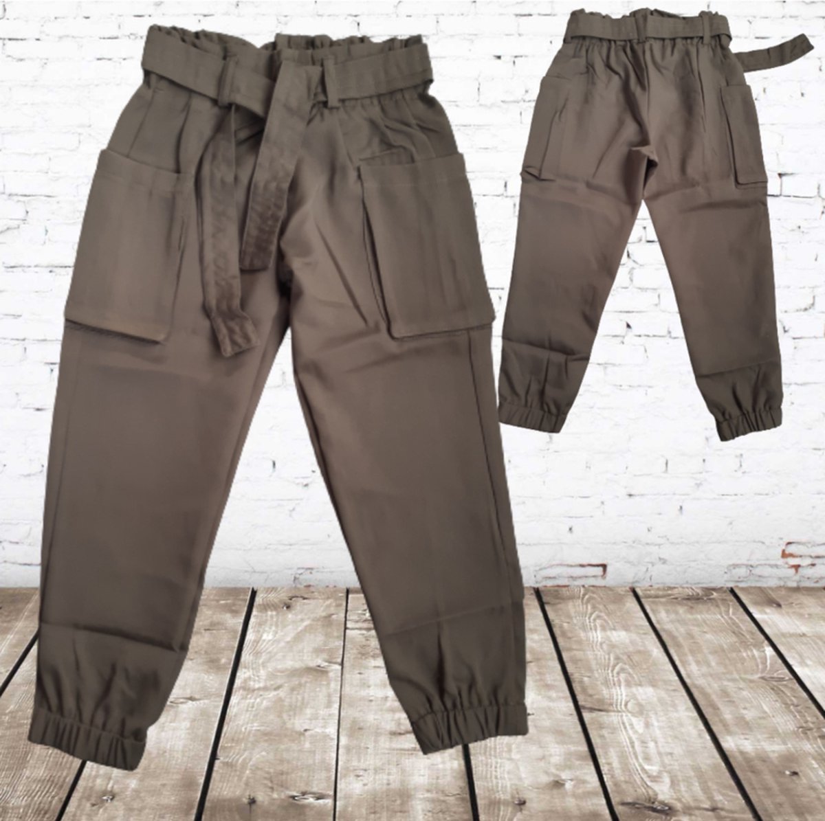 Legergroene meisjes broek - Groen - 98/104