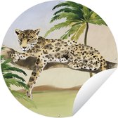 Tuincirkel Luipaard - Jungle - Boom - 150x150 cm - Ronde Tuinposter - Buiten