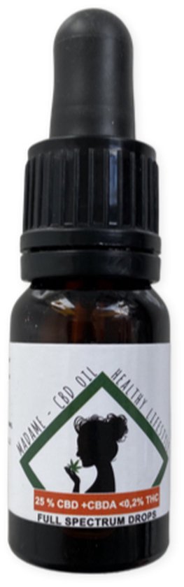 Madame CBD oil - cbd olie 25% - full spectrum - cbd + cbda - zeer betrouwbaar - hoge kwaliteit cbd olie