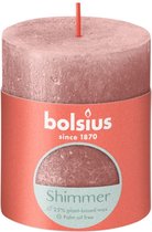 Bolsius Rustiek Stompkaars Hoogte 8 cm - Ø68 mm Shimmer Pink