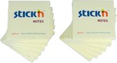 Stick'n sticky notes - 12-Pack - 76x76mm - pastel geel - 100 memoblaadjes per blok