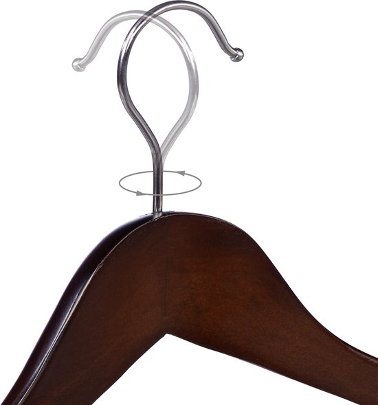 cintres relaxdays set - 5 pièces - pour costumes - épaule large - cintres bois brun