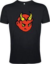 Halloween T-shirt kids zwart met duivel | Halloween kostuum | feest shirt | enge outfit | horror kleding | maat 152
