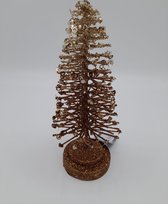Colmore - Decoratieve kerstboom met glitter - Brons - Bruin - 10x10x26cm