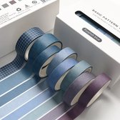Decoratietape - set van 8 - Geweldige kleuren - Washi tape - Purplish blue